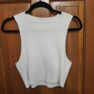 Aerie Cropped White Tank in L